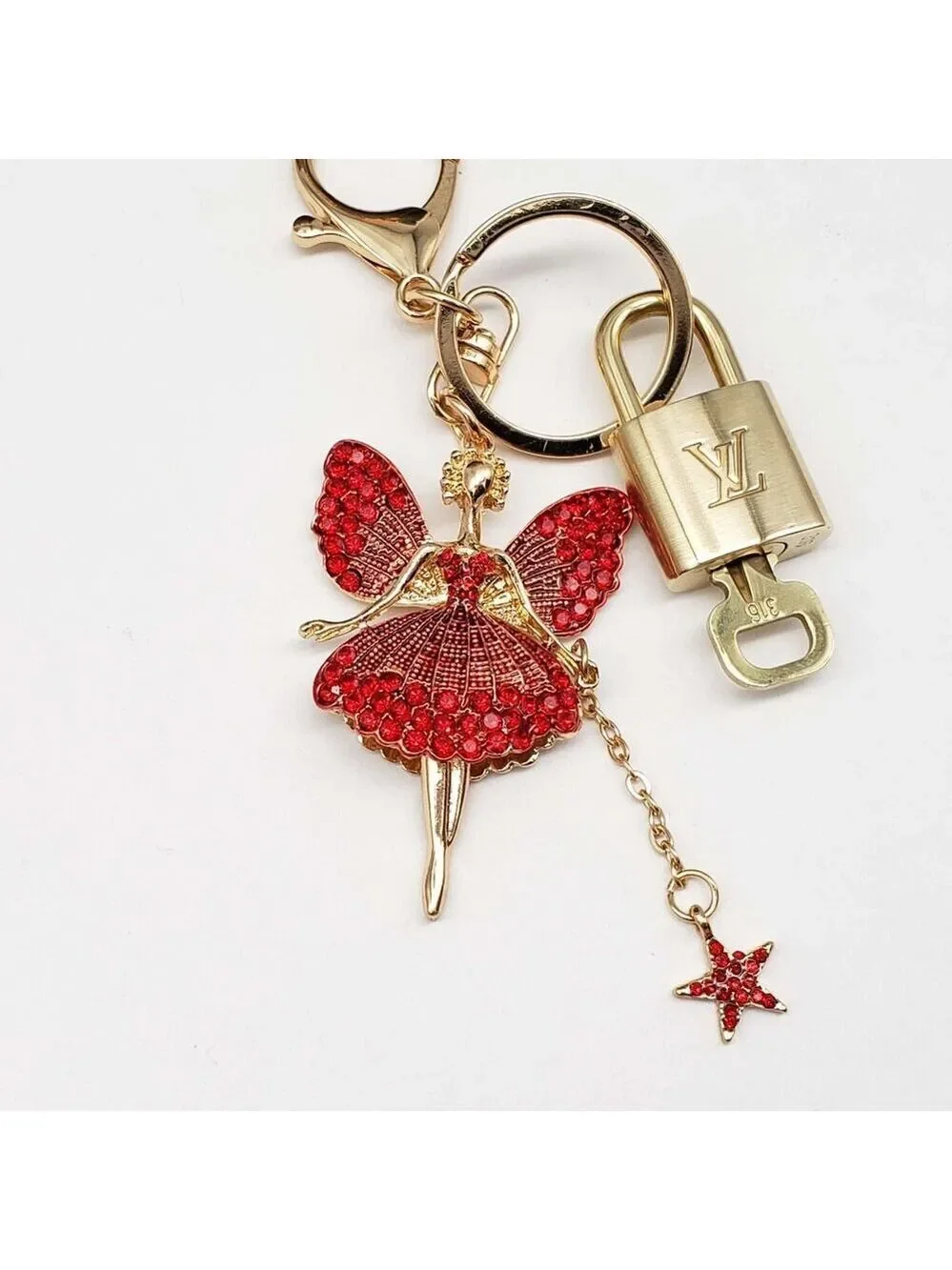 Louis Vuitton Authentic Gold Padlock 🔑 Key + Stylish Bag Unbranded Fairy Charm